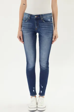 Mid Rise Skinny Distressed Ankle Jeans