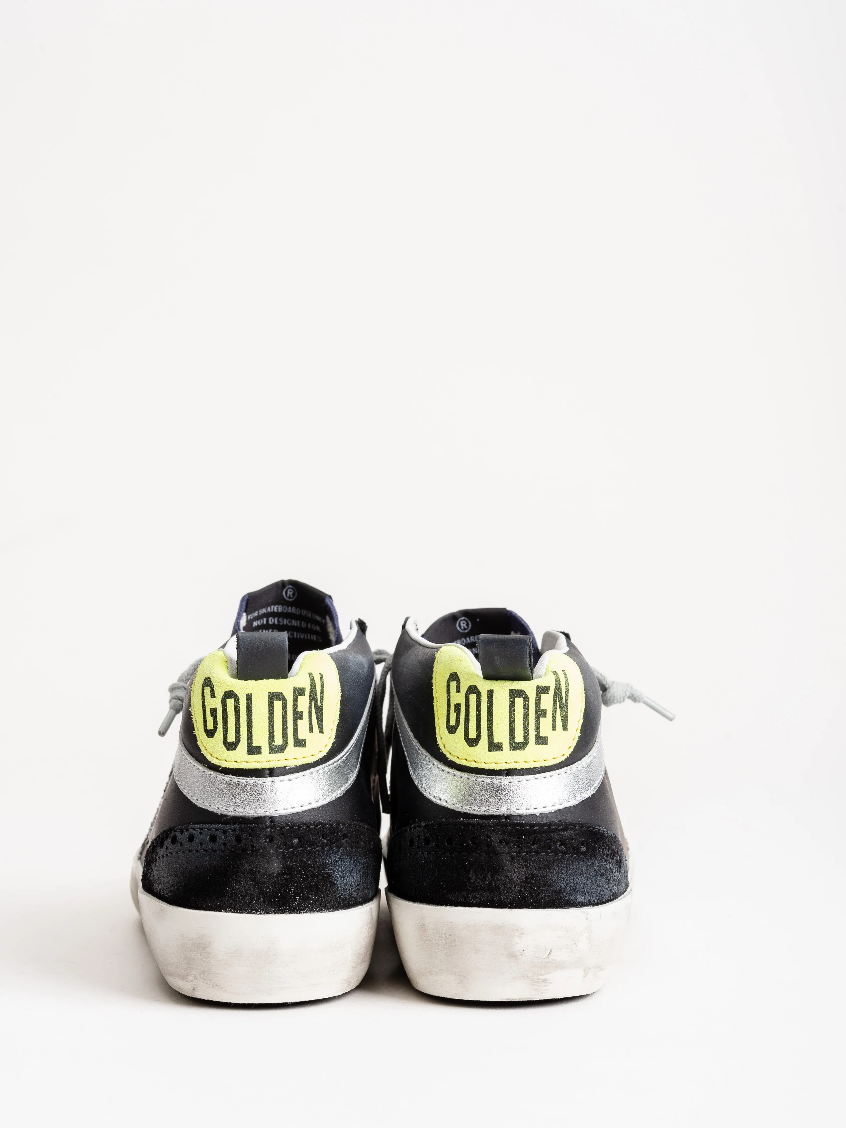 mid-star sneaker - black leather