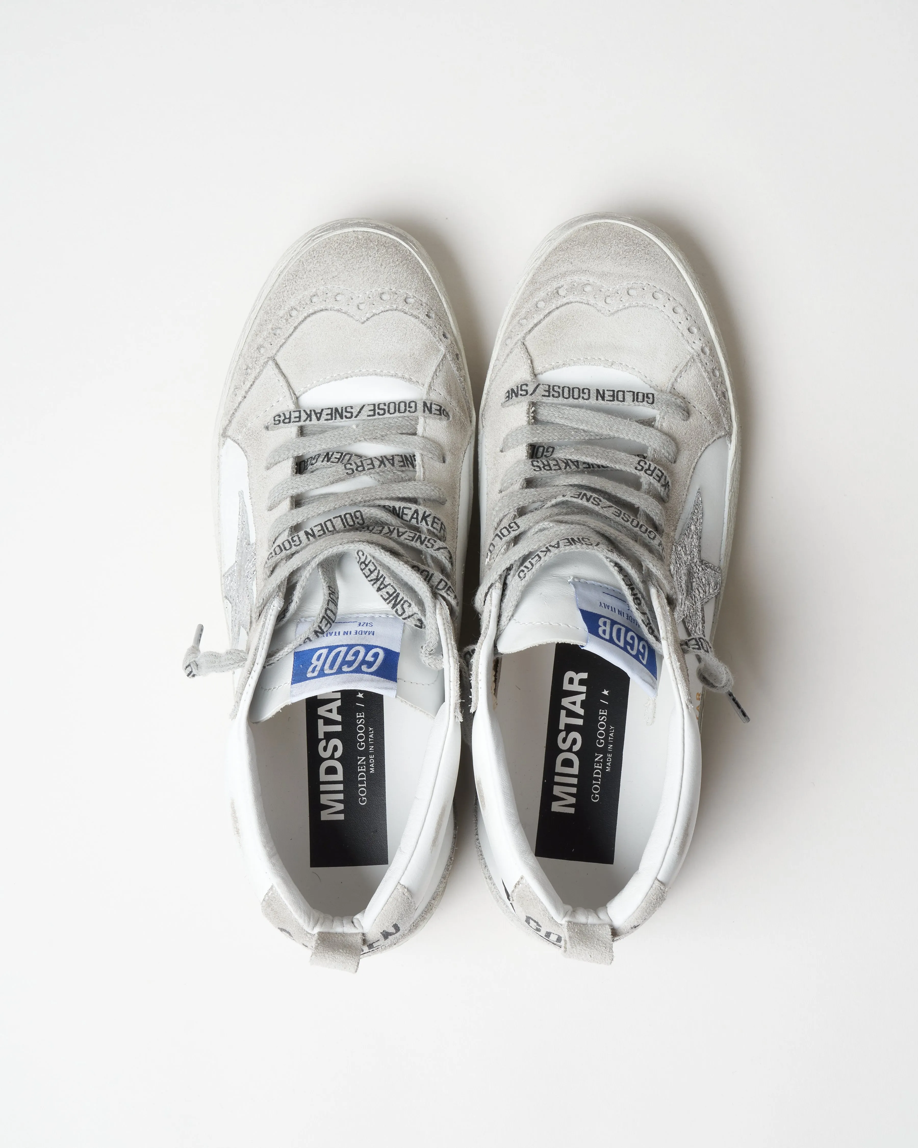 mid star sneaker - white/ice/silver/black
