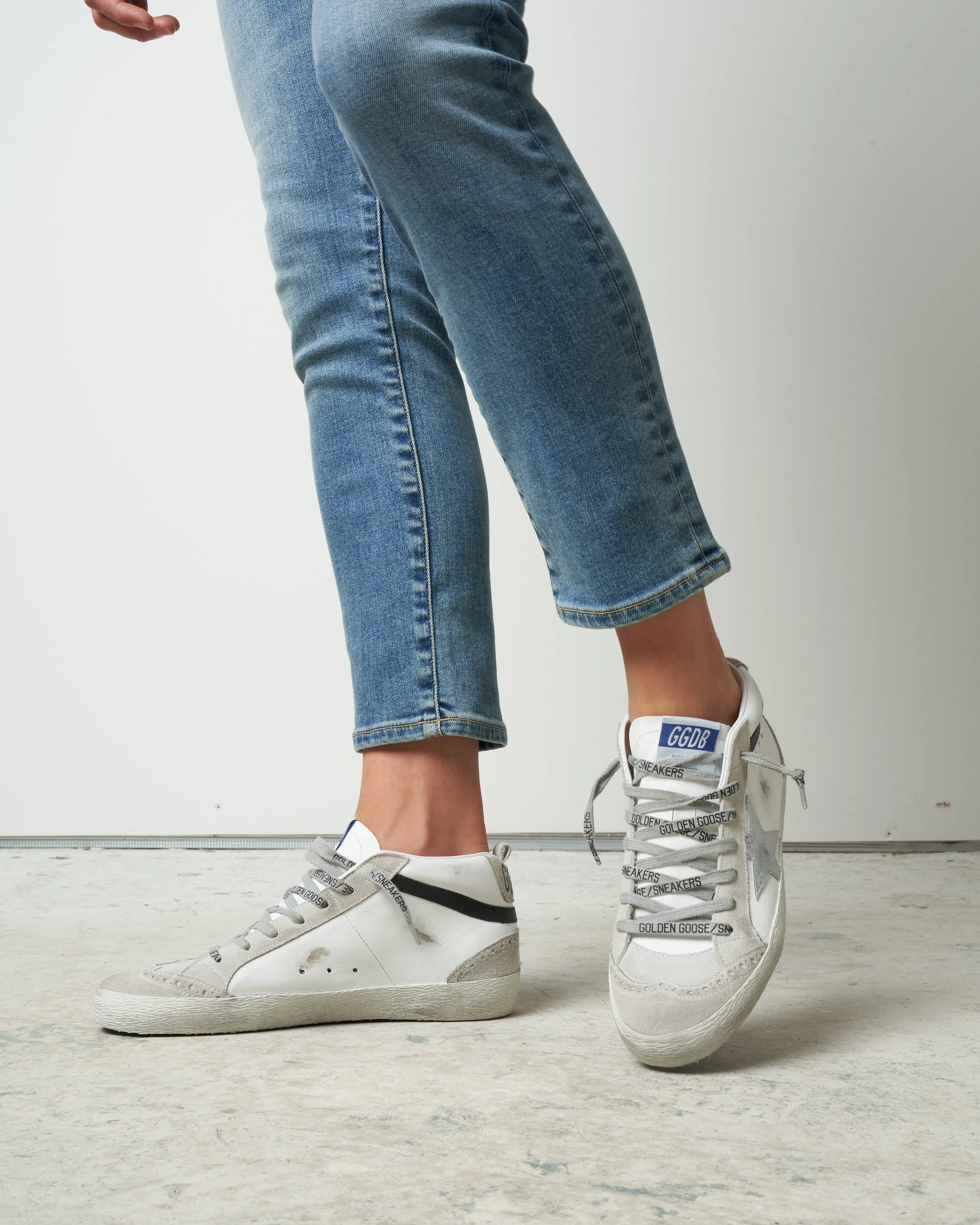 mid star sneaker - white/ice/silver/black