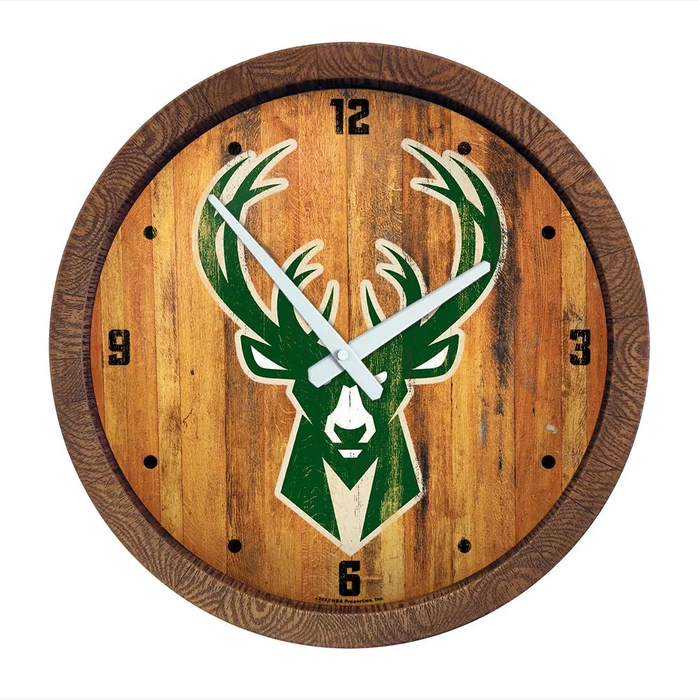 Milwaukee Bucks: "Faux" Barrel Top Clock