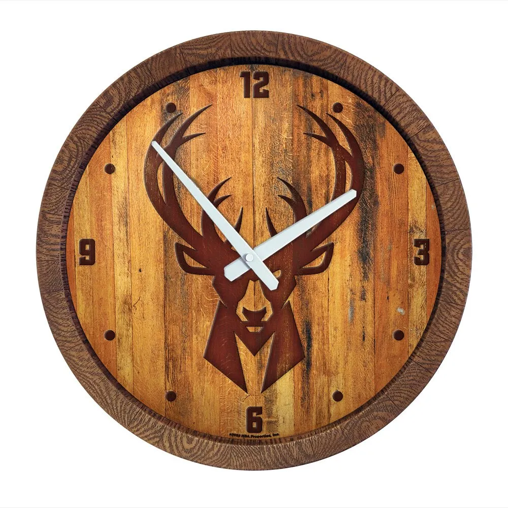 Milwaukee Bucks: "Faux" Barrel Top Clock