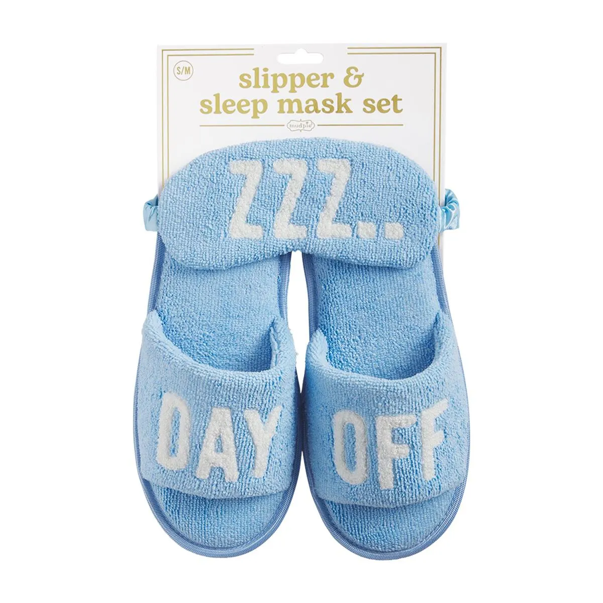 Mud Pie Slipper & Sleep Mask Set - Blue