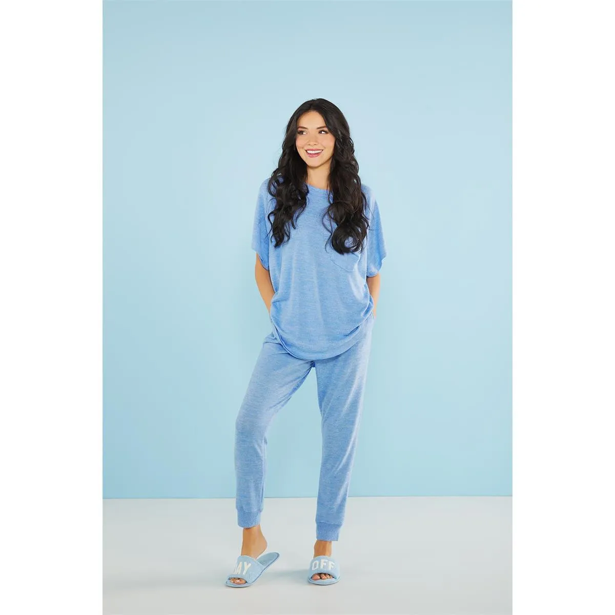 Mud Pie Slipper & Sleep Mask Set - Blue