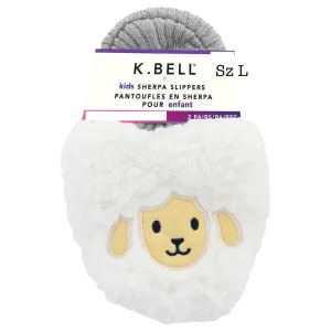 NEW K.Bell Kid's Sherpa Slippers | 2 Pack!! Includes Pink Rabbit & White Llama, Sz L Fits Kids Sz 13-4 (6-10 Year) Retails $15
