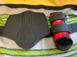 NEW! Red gallop patent brushing boots. FULL size. FREE delivery