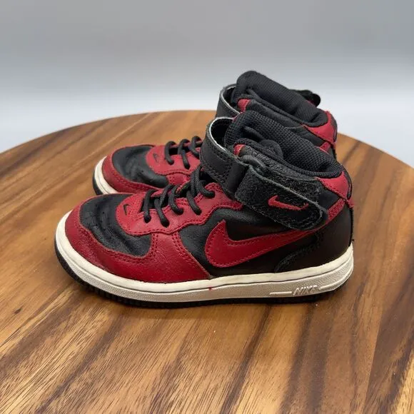 Nike Air Force 1 Mid (TD) Black/Varsity Red White 10.5 C 308937 063 00 Rare