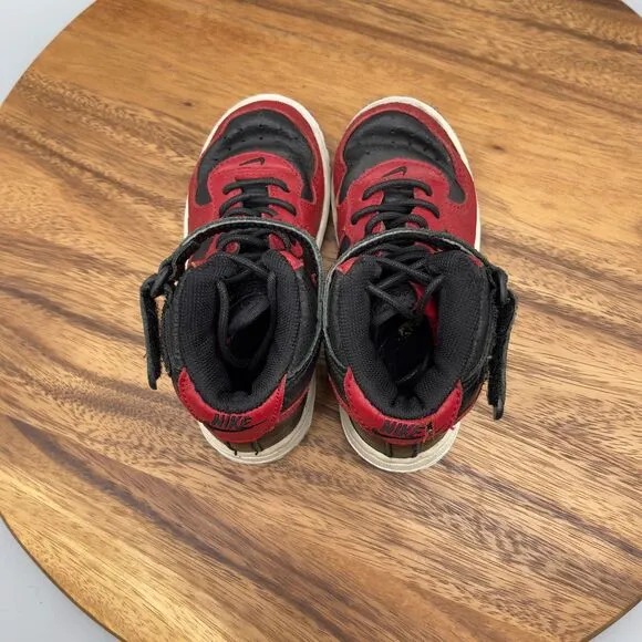 Nike Air Force 1 Mid (TD) Black/Varsity Red White 10.5 C 308937 063 00 Rare