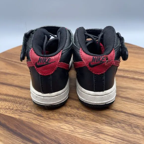 Nike Air Force 1 Mid (TD) Black/Varsity Red White 10.5 C 308937 063 00 Rare