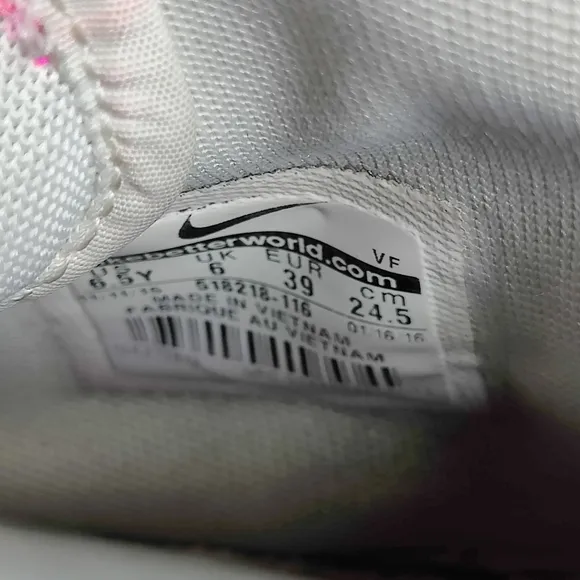 Nike Air Force 1 Mid White Hyper Pink Retro Sneaker Youth Shoe Size GS 6.5Y