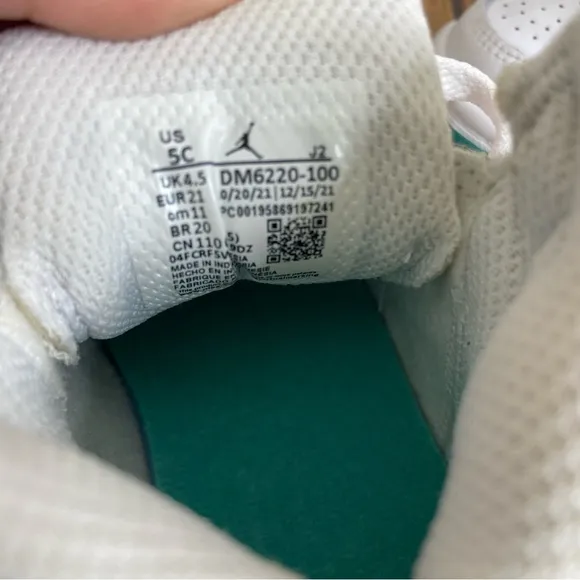 Nike Air Jordan 1 Mid SE TD Shoes Toddler SZ 5C White/teal/pink DM6220-100