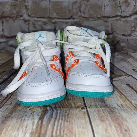 Nike Air Jordan 1 Mid SE TD Shoes Toddler SZ 5C White/teal/pink DM6220-100