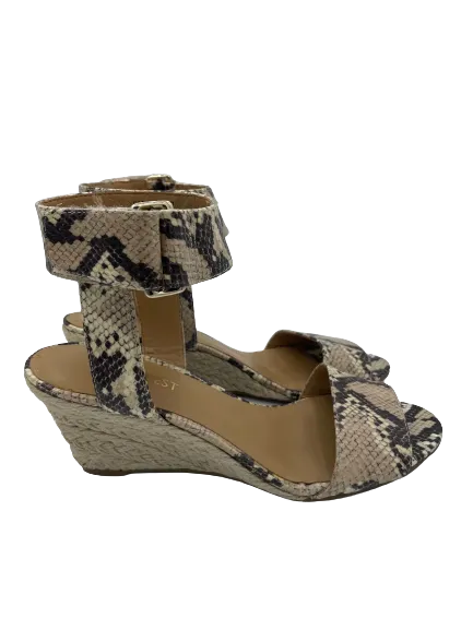 Nine West Snakeskin Ankle Wrap Wedge Sandles