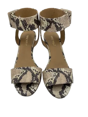 Nine West Snakeskin Ankle Wrap Wedge Sandles