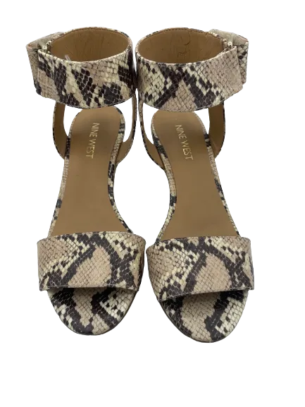 Nine West Snakeskin Ankle Wrap Wedge Sandles