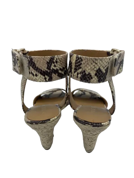 Nine West Snakeskin Ankle Wrap Wedge Sandles