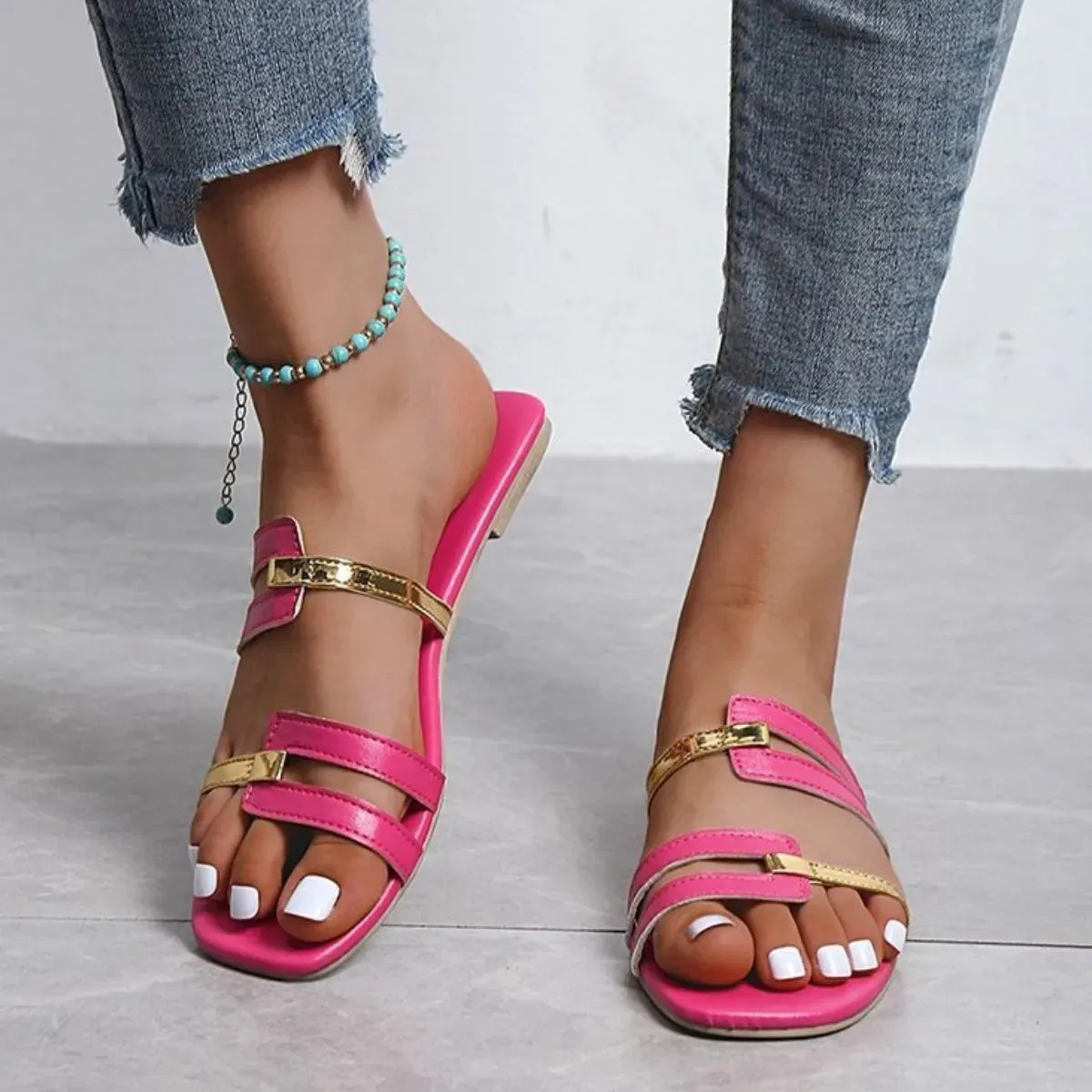 Open Toe Flats Sandals