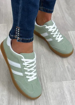 Paloma Green Side Stripe Sneakers