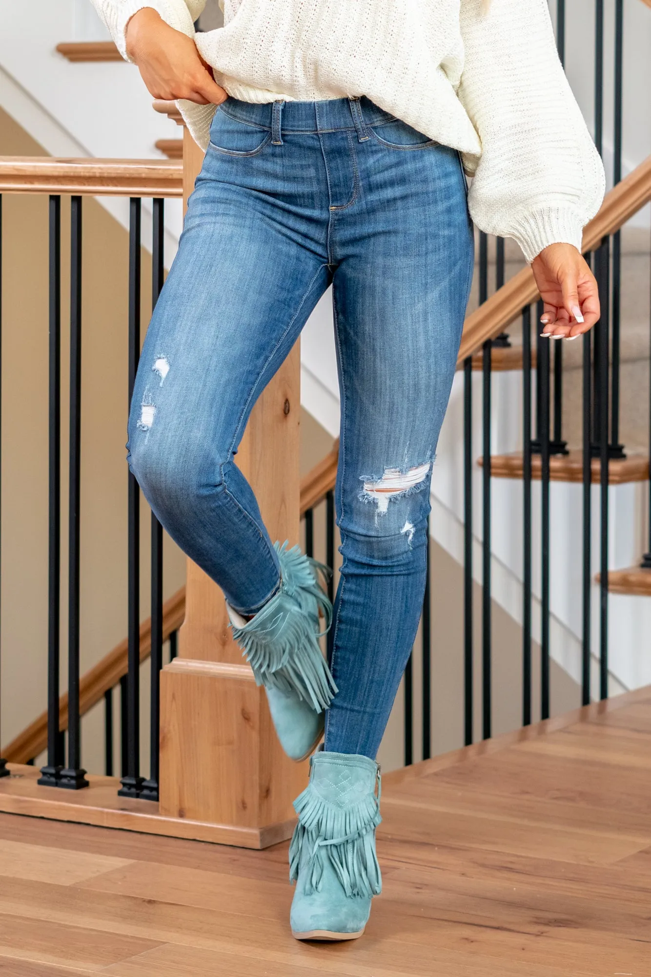 Plus Size Catonsville Mid Rise Pull On Skinny Jegging