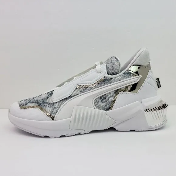 PUMA Provoke XT Untamed Mid Womens Size 5.5 White Silver Sneaker Shoes 194432-01