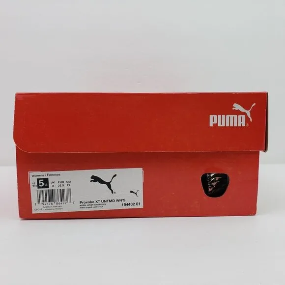 PUMA Provoke XT Untamed Mid Womens Size 5.5 White Silver Sneaker Shoes 194432-01