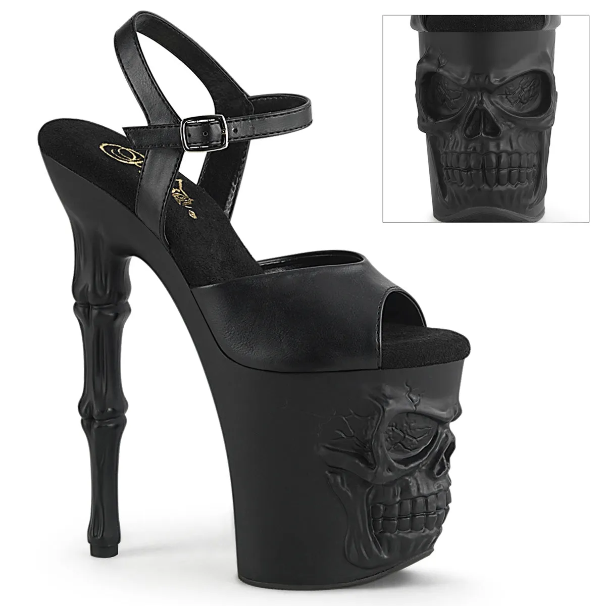 RAPTURE-809  Black Faux Leather/Black Matte