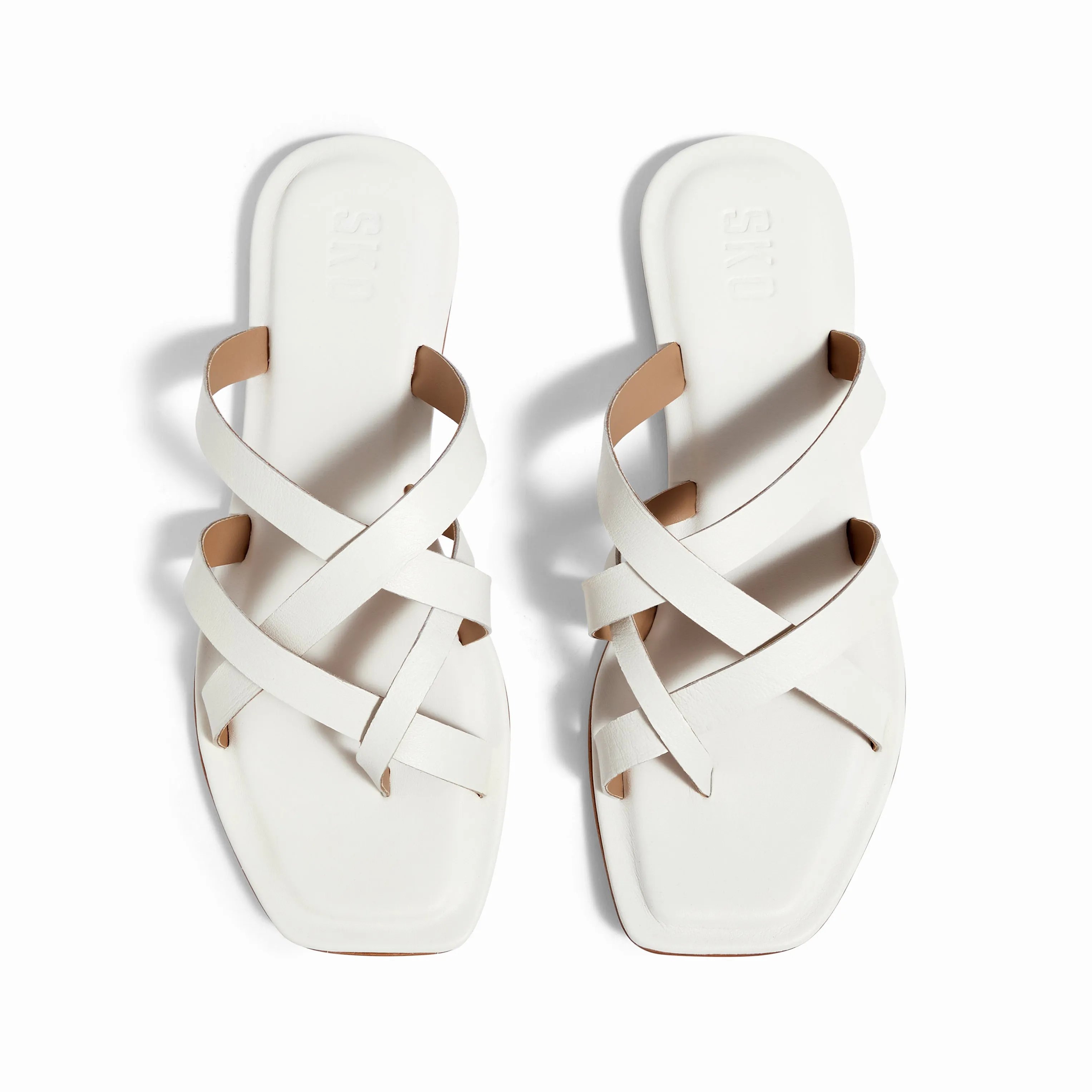 Salvadore Ivory Flat Sandals For Women