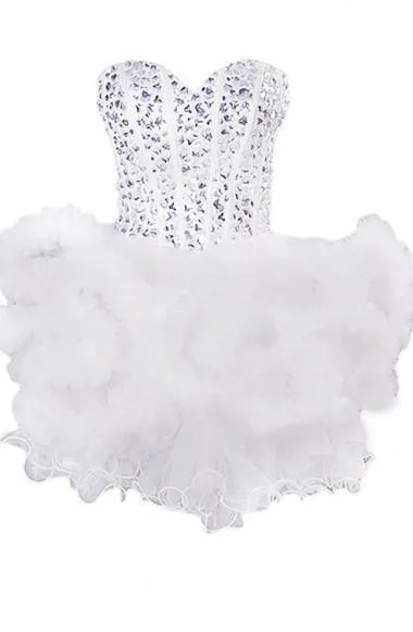 Sexy Ball Gown Sweetheart Mini Homecoming Dress With Beading TR0151