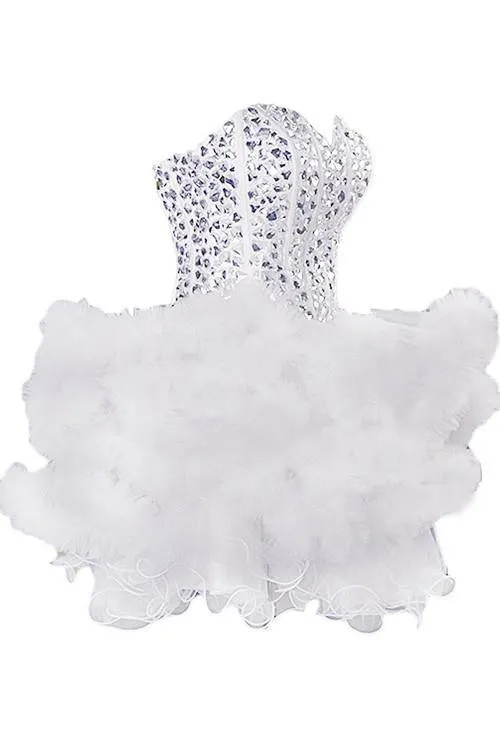 Sexy Ball Gown Sweetheart Mini Homecoming Dress With Beading TR0151