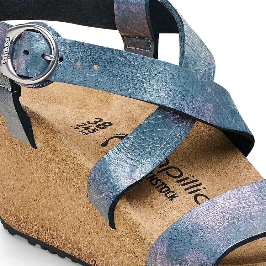 Sibyl Ring Buckle - Metallic Black Nubuck Leather||Sibyl à boucle ronde - Cuir nubuck noir métallique