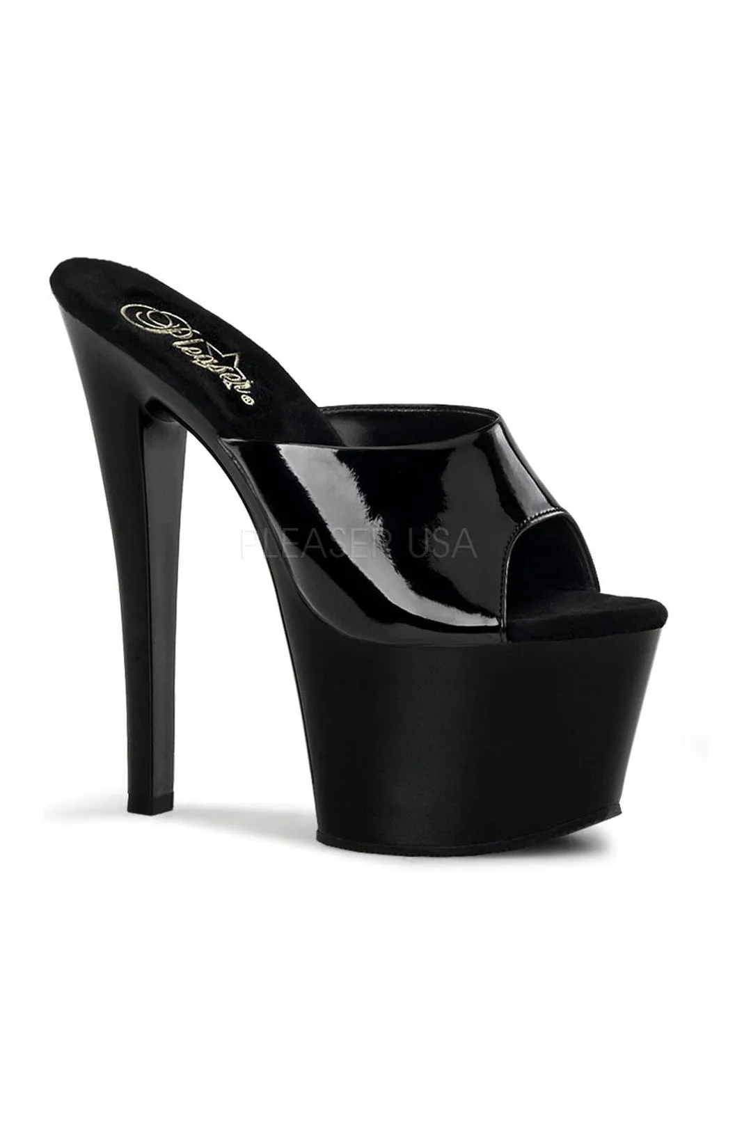 SKY-301 Platform Sandal  | Black Patent