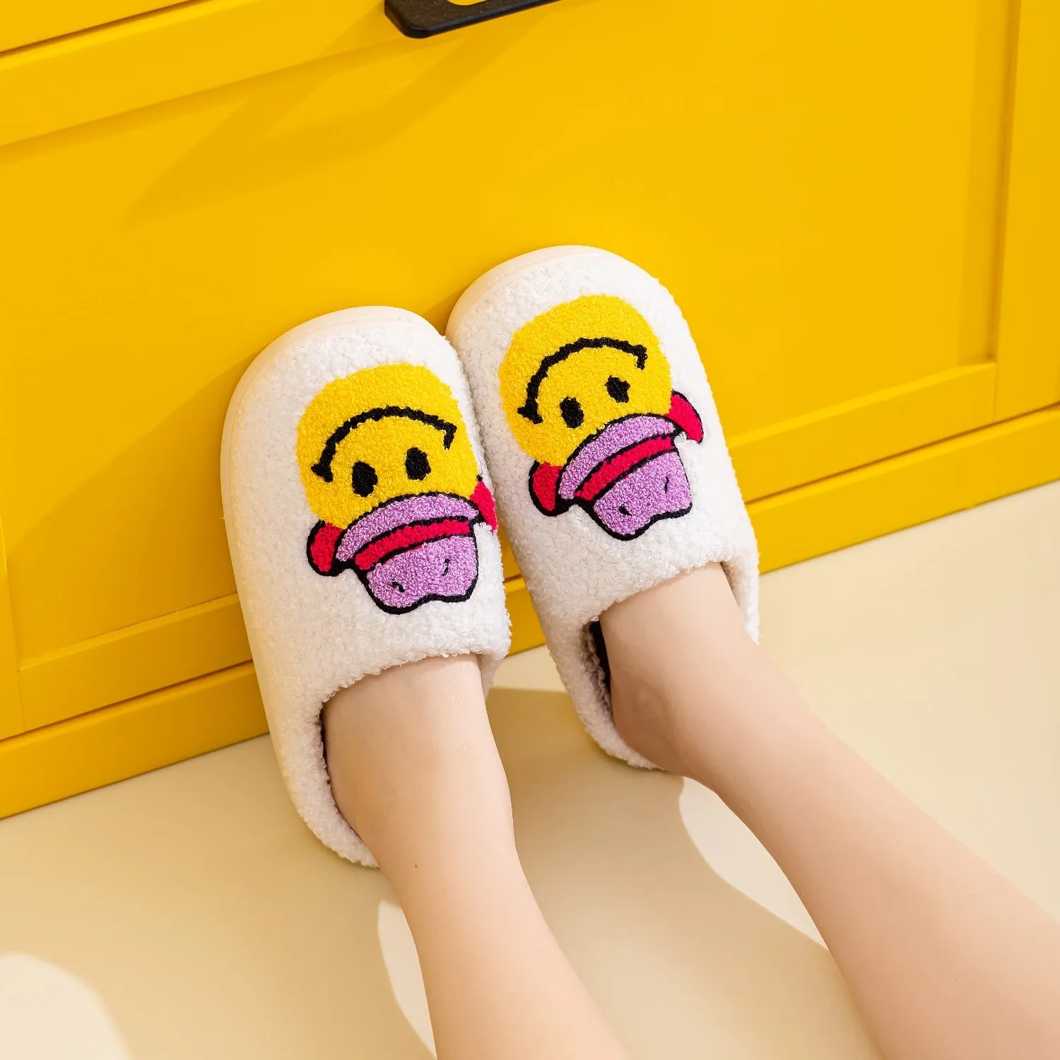 Smiley Face Cowboy Hat Slippers