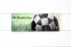Soccer / Football Medal Holder - The Beautiful Game - Photo background of ball in grass - Medium