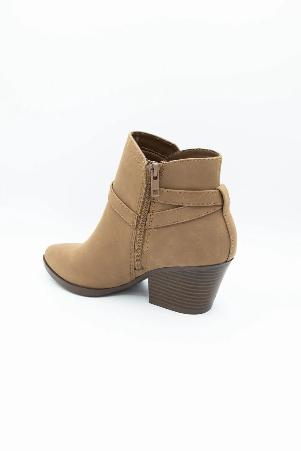 Soda Nadine Buckle Booties for Women in Mid Tan | NADINE-S MID TAN