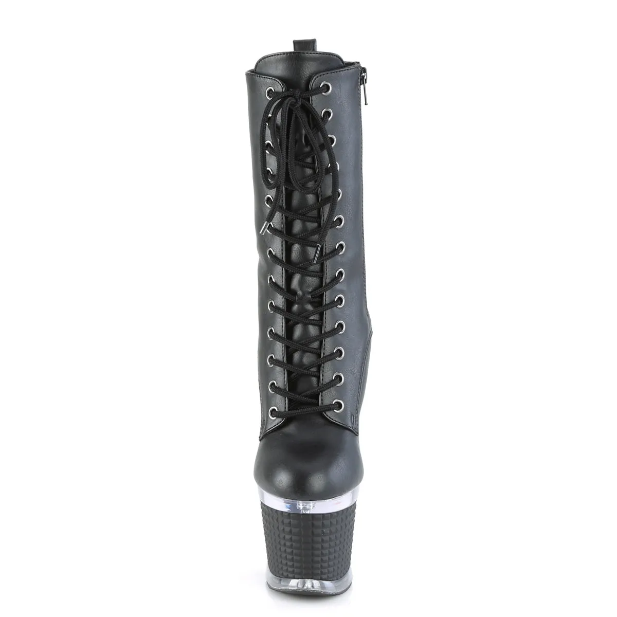 SPECTATOR-1040  Black Faux Leather/Clear-Black Matte