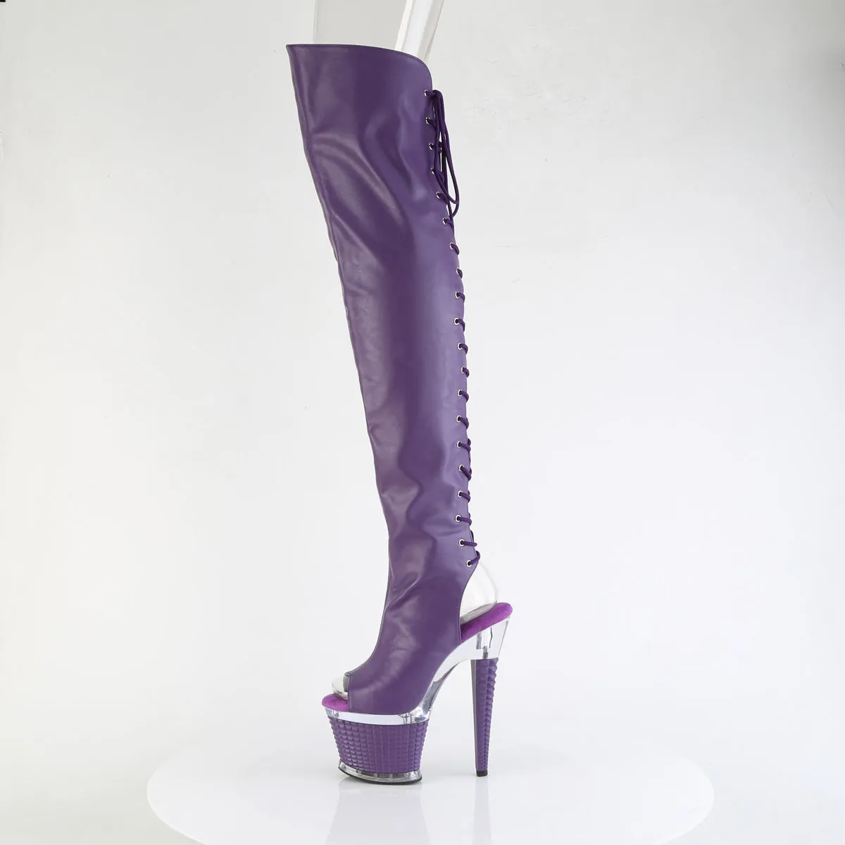 SPECTATOR-3030  Purple Faux Leather/Clear-Purple Matt