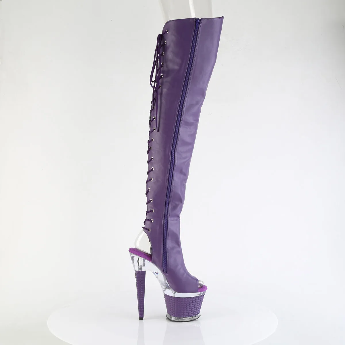 SPECTATOR-3030  Purple Faux Leather/Clear-Purple Matt
