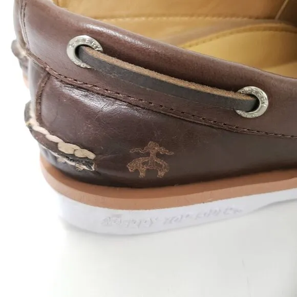 Sperry Top Sider x Brooks Brothers Boys SIZE 5 Kiltie Boat Shoes Brown STS24332