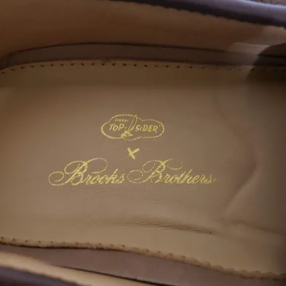 Sperry Top Sider x Brooks Brothers Boys SIZE 5 Kiltie Boat Shoes Brown STS24332