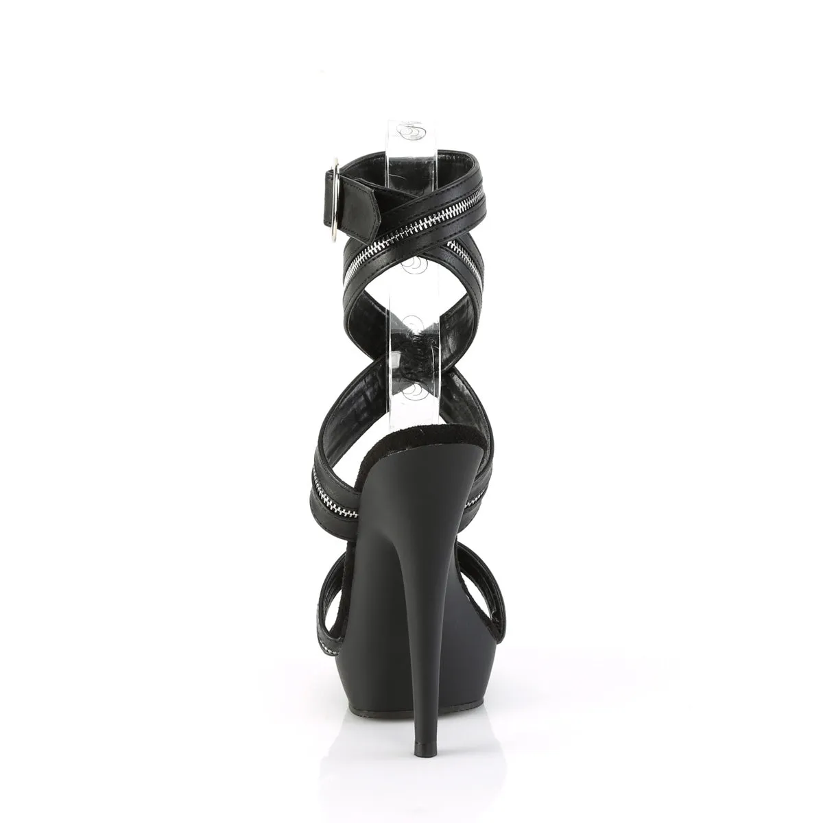 SULTRY-619  Black Faux Leather/Black Matte