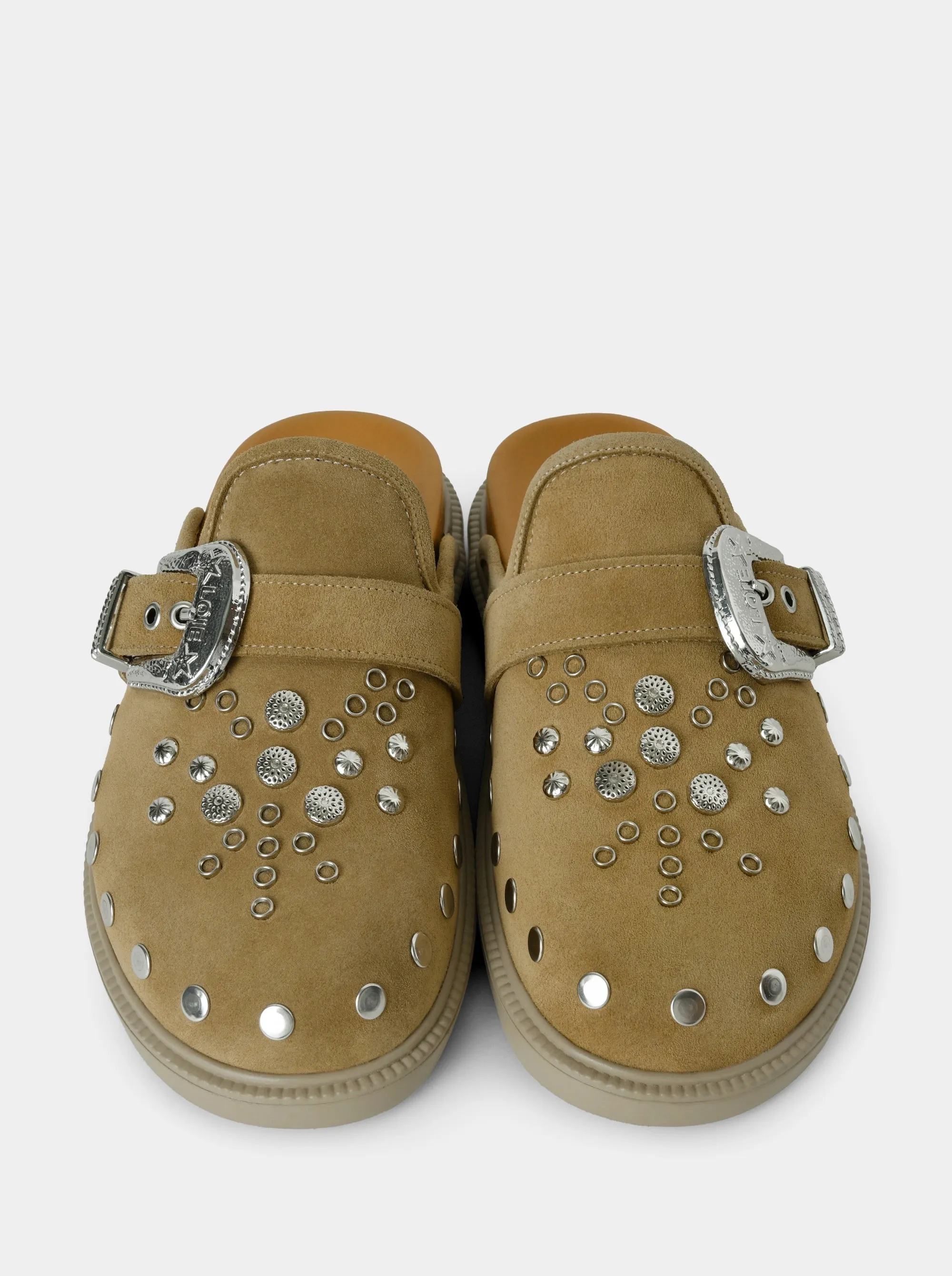 SUN CAMEL SUEDE MULES SLIPPERS