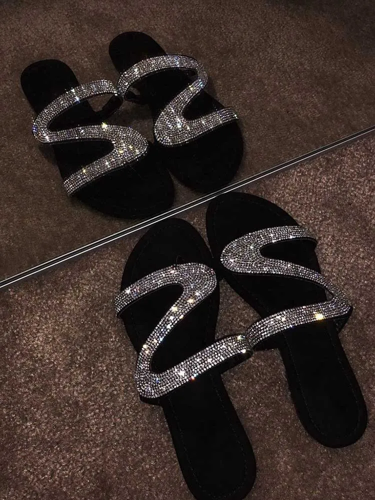 Sweet Hot Drill Sequined Slipper