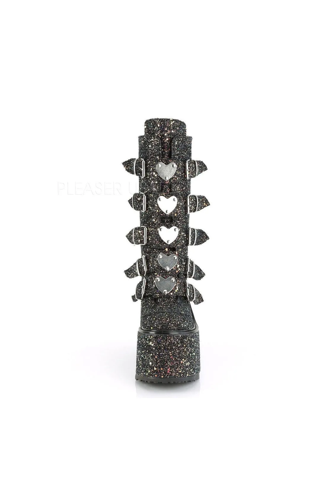 SWING-230G Demonia Knee Boot | Black Glitter