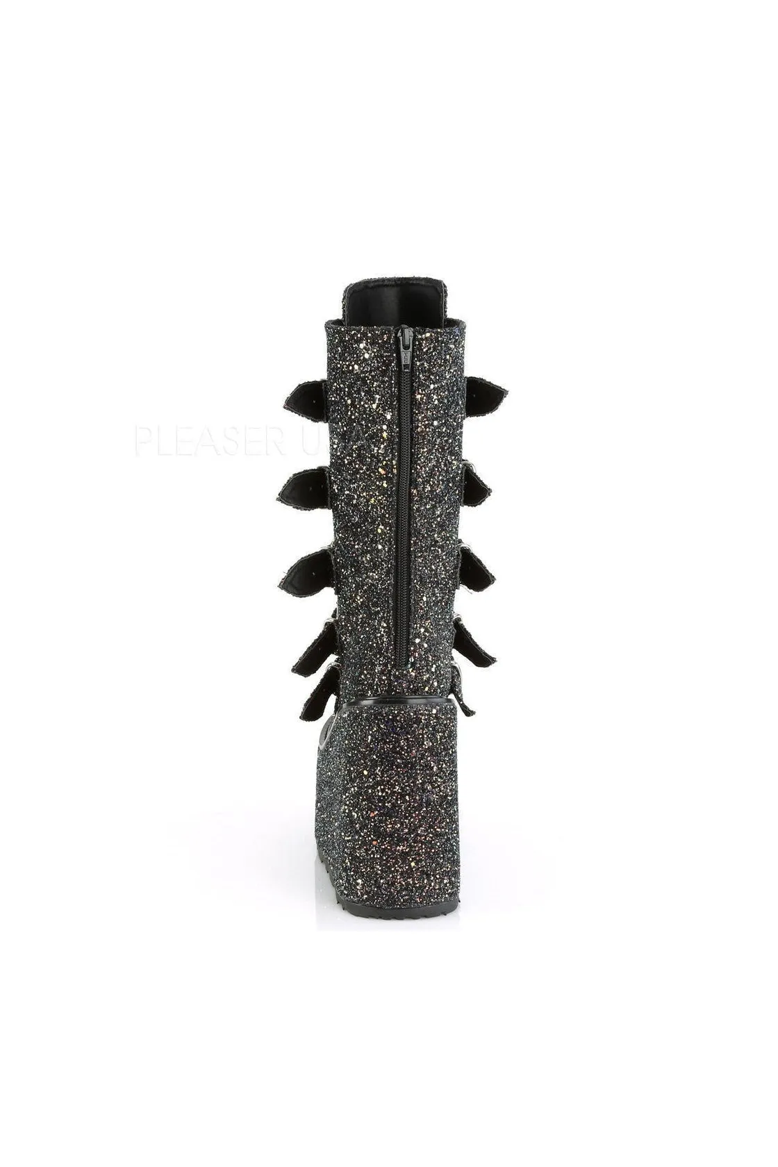 SWING-230G Demonia Knee Boot | Black Glitter