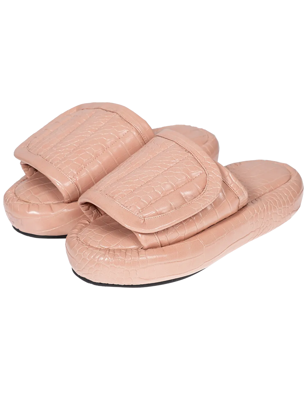 The Faux Leather Slides.