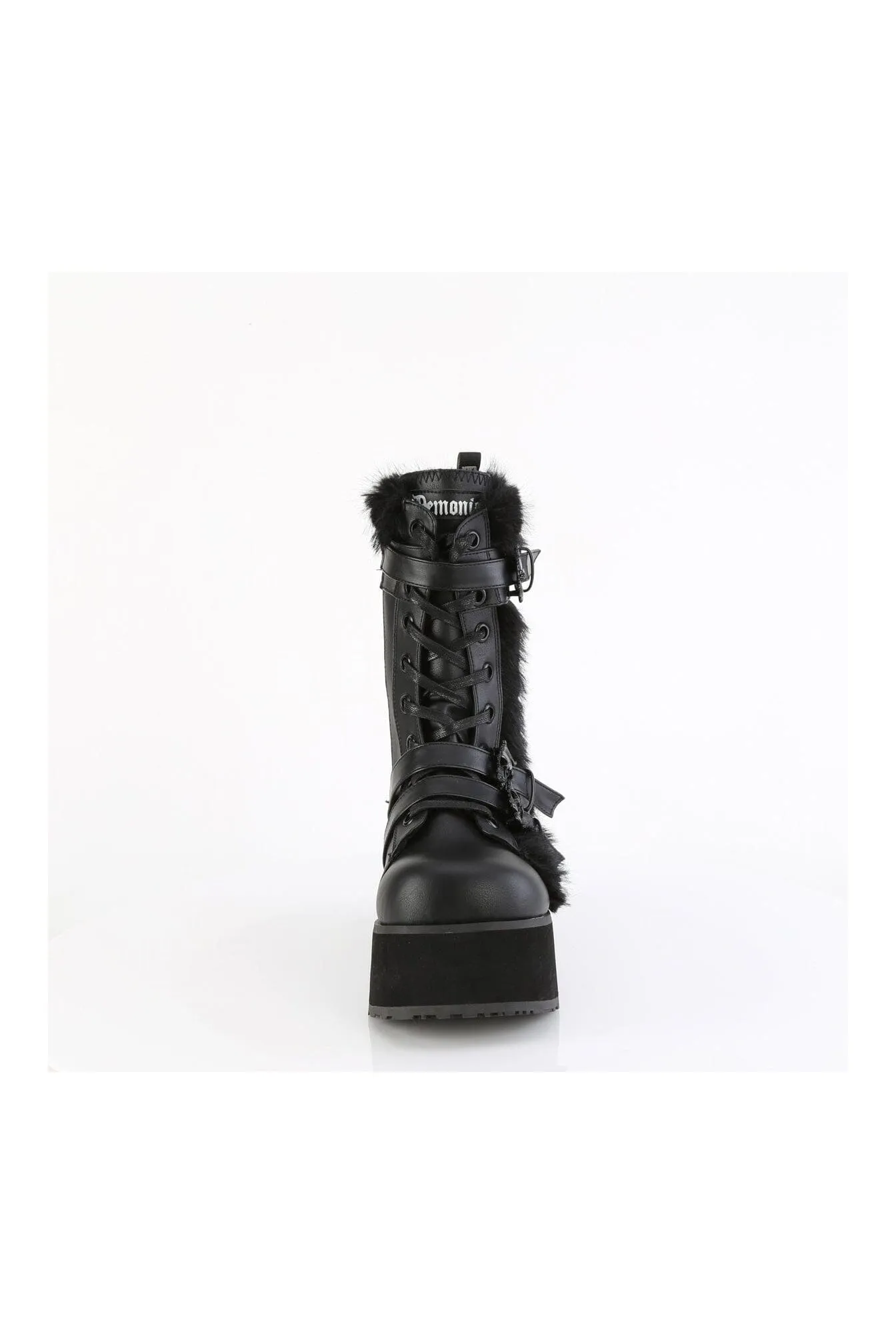 TRASHVILLE-218 Black Vegan Leather Knee boot