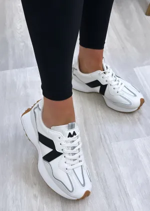 Trish Beige/Black Side Trainers