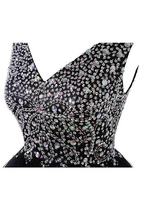 V-neck Beads Chiffon Homecoming Dress Short Prom Dress TR007