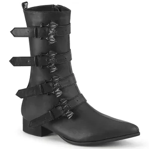 WARLOCK-110-B  Black Vegan Leather