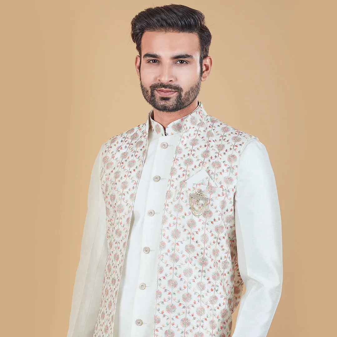 Whispers Ivory  Off-White Indo-Western  with  Long Jacket